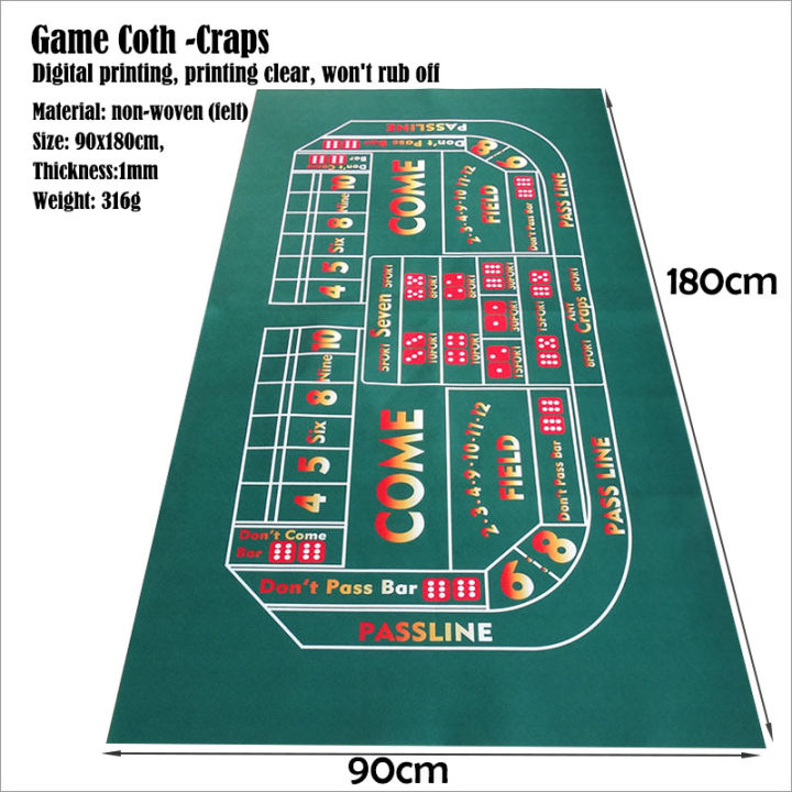 Craps Table Rug 【In-Stock】 Craps Mat 180x90cm Dice Game Table Cloth Casino Mat Desk ...