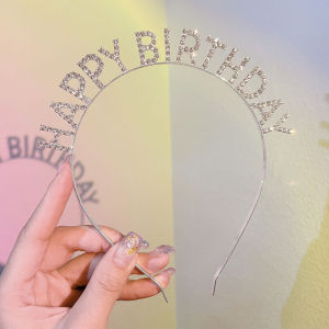 Cài tóc đính đá chữ "HAPPY BIRTHDAY" sáng lấp lánh dễ thương cho bạn gái - selenshop