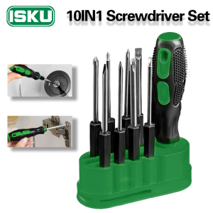 ISKU 10 in 1 Obeng/ Obeng Set Kunci Shock Set Multifunction Screwdriver