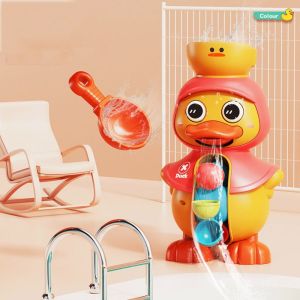 LIEYH Nước hút điện Đồ chơi phòng tắm bánh xe Nước Xoay Vịt hoạt hình Trẻ mới biết đi 1-4 tuổi Đồ chơi tắm phun nước hình vịt Dễ thương PVC Đồ chơi bồn tắm hình vịt hoạt hình Đồ chơi tắm