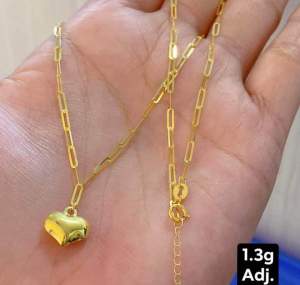 Original 18k Saudi Gold Pawnable Necklaces for Women Nasasangla Simple Fashion Chain Pendant Girlfriend Birthday Gift Women Fashion Pendants Lucky Charm Necklace