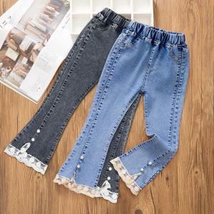 New Arrival Girls Loose Wide Leg Jeans Pants for Spring and Autumn 4-13 Years Old