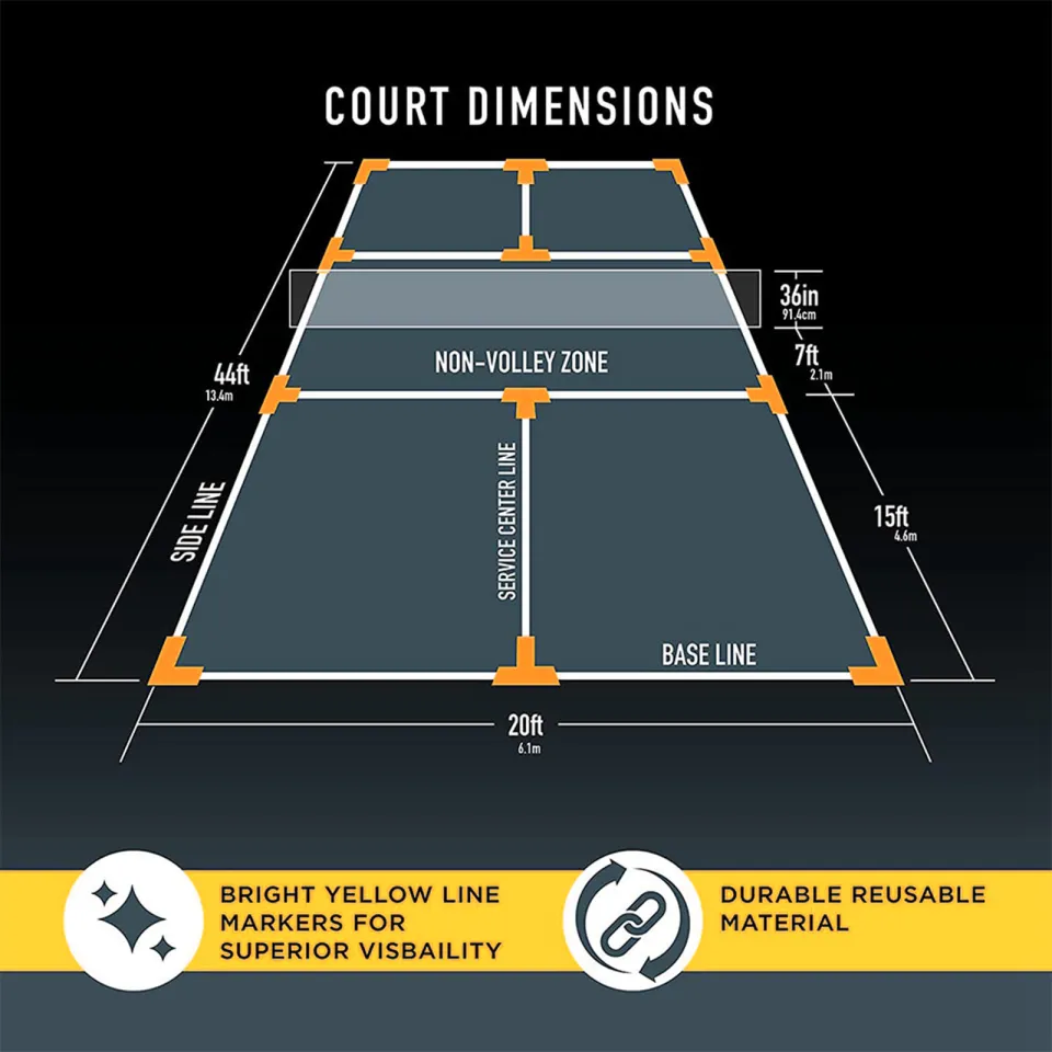 Lignes De Délimitation De Terrain De Badminton/Tennis - 610x1340cm, Portable Et Robuste, Pour Multi-Sports