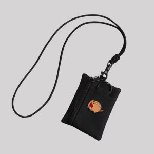 Original Leisure Cute Little Tiger Card Holder Coin Purse Key Case Black Earphone Bag Neck-Hanging Bag Mini Bag