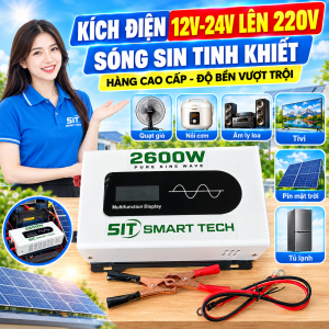 Kích Điện Inverter 2600W SIT SMART TECH 12V/24V Lên 220V Sóng Sin Tinh Khiết