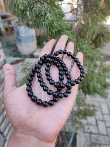 Gelang Pria Wanita Akar Bahar Tali Arus Warna Hitam 8mm