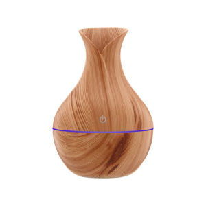 7 LED Vase Humidifier Office Ultrasonic Humidifier Wood Grain Aromatherapy Air Purifier USB home silent Mini Humidifier