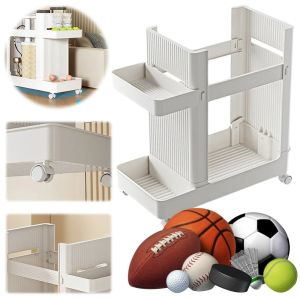 YUANZ Multi-functional Gym Equipment Organizer Trolley Large Capacity Save Space Fitness Equipment Organizer Practical Portable Cart Sports Equipment Storage Rack Home