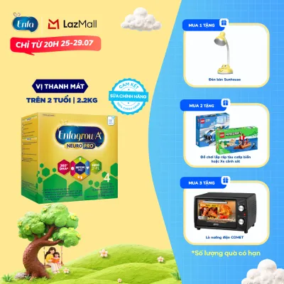 [TỪ 25-29/07] Sữa bột Enfagrow A+ Neuropro 4 2.2kg với DHA giúp phát triển não bộ cho bé từ 2-6 tuổi - Kiểm tra Quà trong giỏ hàng