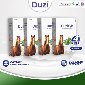Duzi Eye Nutrisi Mata Susu Kuda Organik - Paket 4 Box 200g untuk Kesehatan Mata Minus dan Katarak