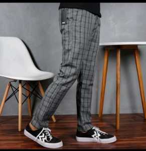 Celana panjang Tartan sewi woll / Celana panjang pria tartan pinggang karet