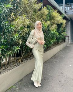 ELLA DRESS By Guzel Baju Kondangan Gamis Satin Dress Serut Bridesmaid Lamaran Polos Payet Wanita