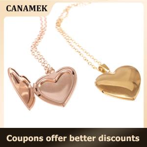 【 CANAMEK 】 Love Heart Locket Pendants for Women Men Openable Photo Frame Picture Necklace