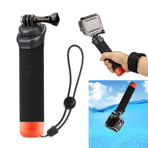 Camera Floating Hand Grip Stick Ultra-Bright Orange Color NON-Slip Handle with Wrist Band for 9 10 Action Camera