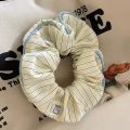 Cream Striped Hair Ring Female Sweet Bear Mori Cute Scrunchie High Elastic Hair Accesssories. 