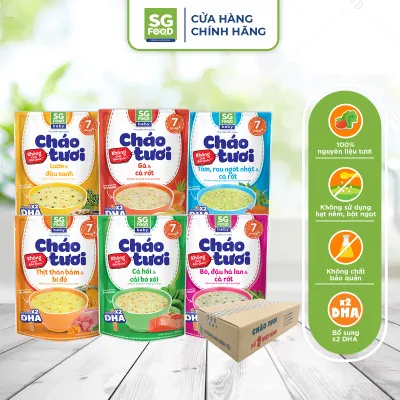 Thùng 30 Gói Cháo Tươi Baby Sài Gòn Food 6 Vị 240G