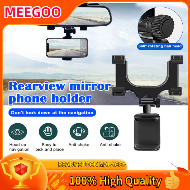 InCar Rear View Mirror Mount Universal GPS DVR Car Phone Holder 360