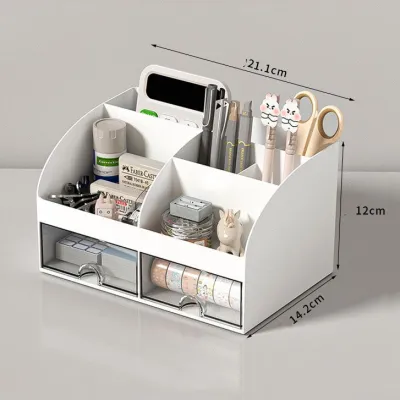 กล่องใส่เครื่องสำอาง ฟรีสติ๊กเกอร์ มีลิ้นชัก4ช่อง กล่องใส่ปากกา storage box กล่องจัดระเบียบ