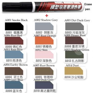 Set Pulpen ซีดจางปากกามาร์กเก้อแท้ปลายนิ่มสำหรับการก่อสร้าง GK โมเดลน้ำแบบ DIY ชุดเครื่องมือทหารทำสีโพรพิลีน MS053เครื่องมือสำหรับผู้สูงอายุ