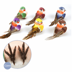 DOWNA 6PCS Màu sắc hỗn hợp Chim nhân tạo Phụ kiện tự làm Bọt Mô hình chim nhân tạo Sống động Thủ công mỹ nghệ Mô hình chim giả Trang trí nhà cửa