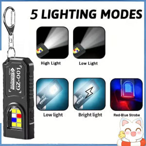 LED Keychain Flashlight USB Rechargeable Waterproof Keyring with Strong Magnetic Base Mini Light 磁性灯
