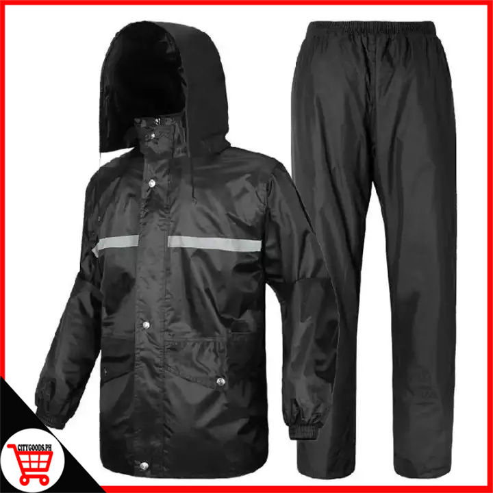 City Goods Motorcycle Riding Rain Coat Suit (Black) | Lazada PH