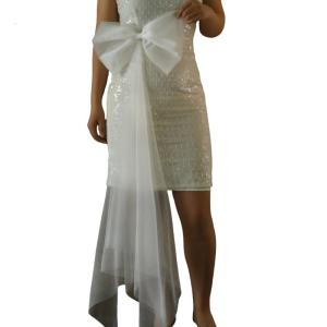 ผ้าโปร่งคลุมไหล่อุปกร์ตบแต่งไหล่งานแต่งงานแบบผ้าคลุมไหล่ผูกโบว์ผ้าโปร่งสำหรับใช้ในโอกาสพิเศษและใช้ในงานเลี้ยง