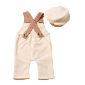 Infant Photography Props Beret Hat & Suspender Pants Photo Suit Photostudio Props Universal Newborn Costume Shower Gift