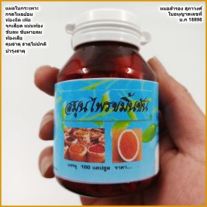 ขมิ้นชัน สมุนไพรขมิ้นชัน >>> กระเพาะ ท้องอืด ท้องเฟ้อ ท้องเสีย ขับลม >>> ทางเดินอาหาร >>> สมุนไพรขมิ้นชัน >> บรรจุ 100 แคปซูล <<