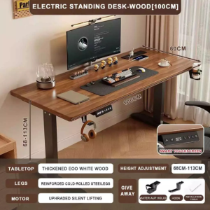 Electric Height Adjustable Standing Desk Ergonomic Sit Stand Desk for Home & Office