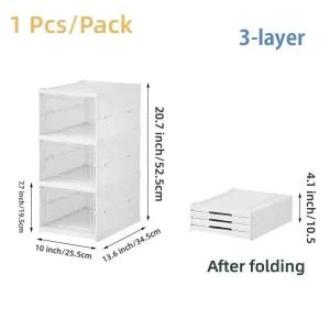 6/9 Layers Shoes Box Foldable Sneaker Shoe Storage Organizers Box Stackable Dustproof High-top Cabinet Shoe Rack