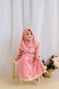 HoneyBlossom - Gamis Bayi Perempuan 0-6 Bulan / Baju Muslim Anak Perempuan / Gamis Bayi Cantik / Gamis Anak Daily Nuha x Aiska / Gamis Anak Syari