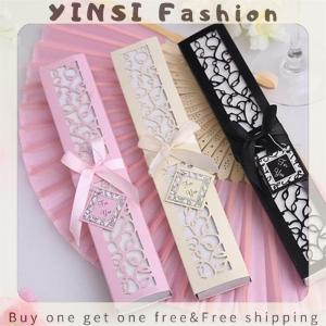 YINSI 1pc Ivory Bridal Chinese Bamboo Silk Hand Fan Wedding Favors Guests Gifts Hot