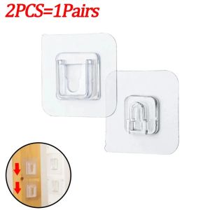 10 Pairs Double-Sided Adhesive Wall Hooks Waterproof and Oil-Proof for Bathroom and Kitchen