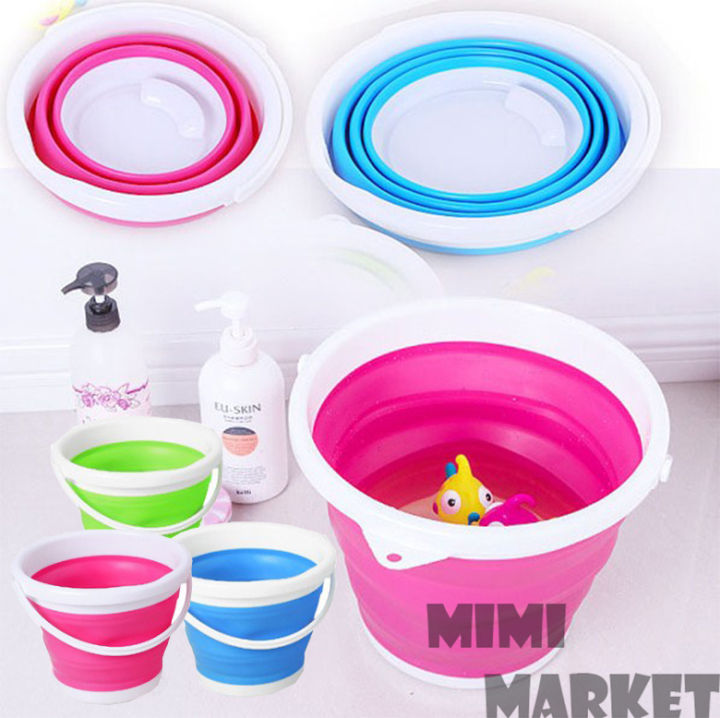 Folding bucket outdoor car wash bucket fishing Collapsible 5L Portable ...