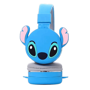 DSFDF หูใหญ่ ชุดหูฟังบลูทูธ Stitch แบบพับได้ ติดตั้งบนศีรษะ หูฟังไร้สายลายการ์ตูน บุคลิกภาพ ระบบเสียงไฮไฟ หูฟังสติทช์ แฟนการเย็บ