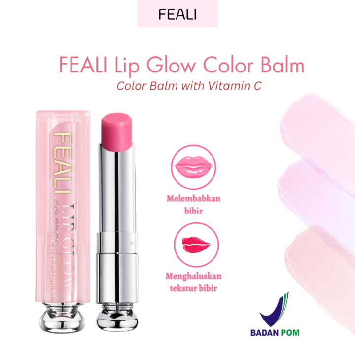 [BPOM] FEALI Lip Glow Color Balm 3.5gr - Long lasting With Vitamin c Lip Glossy / Lip Balm Melembabkan