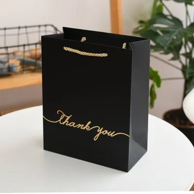 Premium Quality Gold Foil Thank You Color Paper Bag Thick Gift Bag Wedding Birthday Door Gift Paper Gift Bag Beg Kertas
