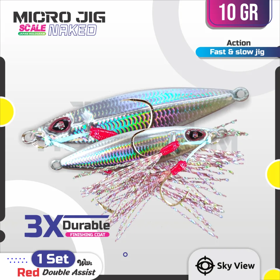 Umpan Micro Jig 10 Gram Double Assist Hook Mikro Jig 10 Gram Metal