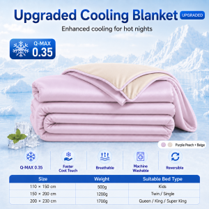 ZENA Upgraded Ice Silk Cooling Blanket Q-Max 0.35 Reversible Cool Touch Summer Quilt Comforter Lightweight Breathable Aircon Blanket Soft Machine Washable Kumot Preskong Kumot Twin/Single Queen/King