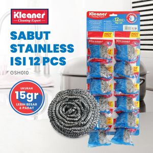 Kleaner Sabut Cuci Piring 15 Gram 12 Pcs Stainless Serbaguna GSH010