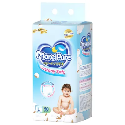 More Pure ผ้าอ้อมเด็กแบบใช้แล้วทิ้ง 50 ชิ้นกางเกงผ้าอ้อมสําหรับผ้าอ้อมเด็ก Baby Diaper Pants