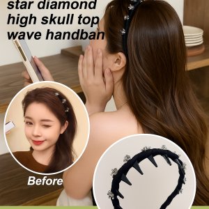 Rhinestone Shiny Head Hoops Hair Bands High Crown Water Rhinestone Butterfly Headband Anti-Slip Design for Frizz Control