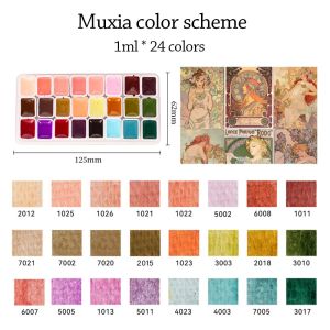 NAELIN 1ml Each Color Watercolors Paint Set Plastic 24 Colors Solid Watercolor Portable Quick-dry Solid Pigment Professional Art