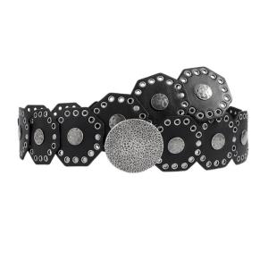 Wide Belt for Women Grommet Waist Chain Belt Discs Chain Belly Chain for Dress Western Retro Belt Waist Chain