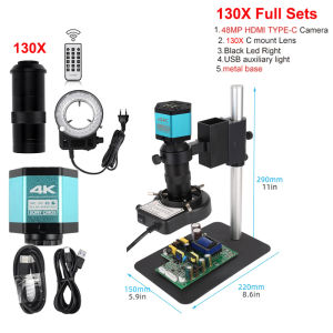 4K Digital Microscope for Electronics HDMI USB Video Industrial Camera 215x/150x Lens Software Connect PC For PCB Soldering