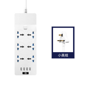 Black White Singapore 6 WAY 4USB Extension Power Multiplug Socket High Power 2 Meter Cable Cord Multi-socket with Wire Socket Wiring Board  with USB Switch Smart Travel Safety Wall UK 3 Pin Plug Power Board Universal 插座接线板排插 Power Strips