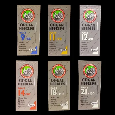 5pcs/Pack of ORGAN Household Sewing Machine Needles HAX1 Sewing Needles for SINGER BROTHER 9/65 11/75 12/80 14/90 Ect