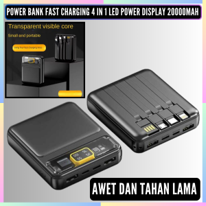 FAST DELIVERY Yaika Power Bank Mini Fast Charging Awet Tahan Lama 4 in 1 LED Power Display 20000mAh