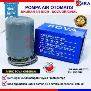 OTOMATIS SOVA 1/4" PRESSURE SWITCH SOVA ORIGINAL Pompa Air drat 1/4 3/8 Inch